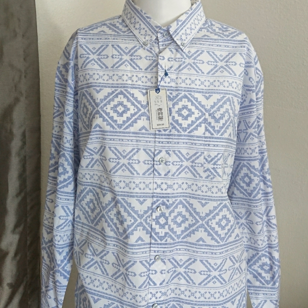 NEW BIG men's 3XB shirt Aztec pattern